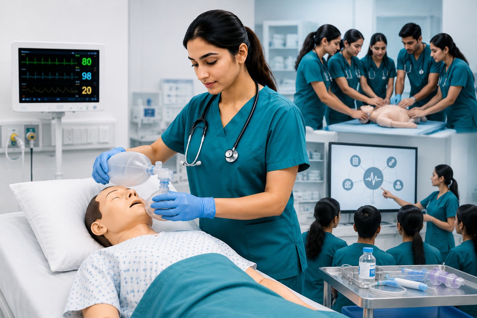 Simulation lab training at IHS Nursing